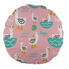 Cute Owl Doodles With Moon Star Seamless Pattern Large 18  Premium Round Cushions from ArtsNow.com Front