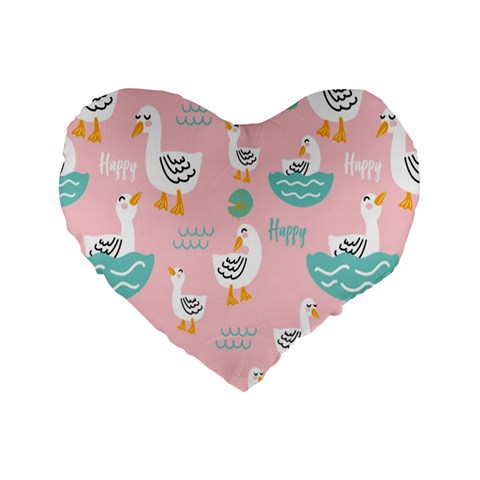 Cute Owl Doodles With Moon Star Seamless Pattern Standard 16  Premium Heart Shape Cushions from ArtsNow.com Front