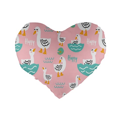 Cute Owl Doodles With Moon Star Seamless Pattern Standard 16  Premium Heart Shape Cushions from ArtsNow.com Back