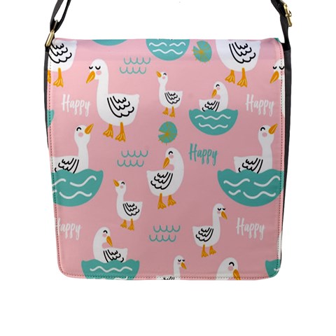 Cute Owl Doodles With Moon Star Seamless Pattern Flap Closure Messenger Bag (L) from ArtsNow.com Front