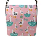 Cute Owl Doodles With Moon Star Seamless Pattern Flap Closure Messenger Bag (L)