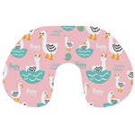 Cute Owl Doodles With Moon Star Seamless Pattern Travel Neck Pillow