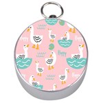 Cute Owl Doodles With Moon Star Seamless Pattern Silver Compasses