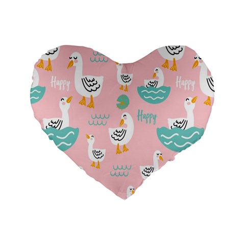 Cute Owl Doodles With Moon Star Seamless Pattern Standard 16  Premium Flano Heart Shape Cushions from ArtsNow.com Front