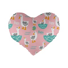 Cute Owl Doodles With Moon Star Seamless Pattern Standard 16  Premium Flano Heart Shape Cushions from ArtsNow.com Back