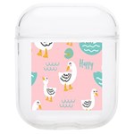 Cute Owl Doodles With Moon Star Seamless Pattern Soft TPU AirPods 1/2 Case
