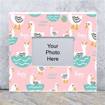Cute Owl Doodles With Moon Star Seamless Pattern White Wall Photo Frame 5  x 7 