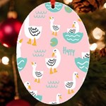 Cute Owl Doodles With Moon Star Seamless Pattern UV Print Acrylic Ornament Oval