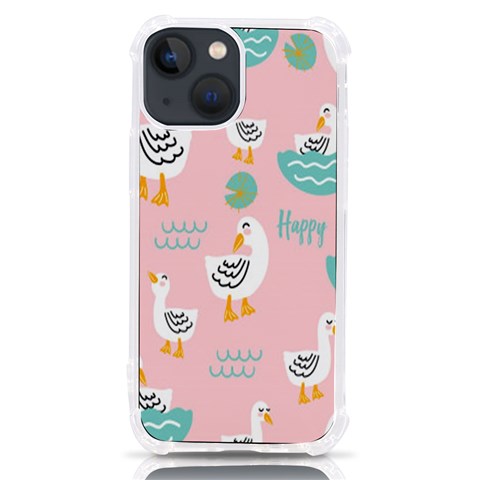 Cute Owl Doodles With Moon Star Seamless Pattern iPhone 13 mini TPU UV Print Case from ArtsNow.com Front