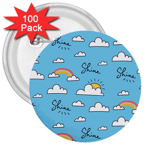 Sky Pattern 3  Buttons (100 pack)  from ArtsNow.com Front
