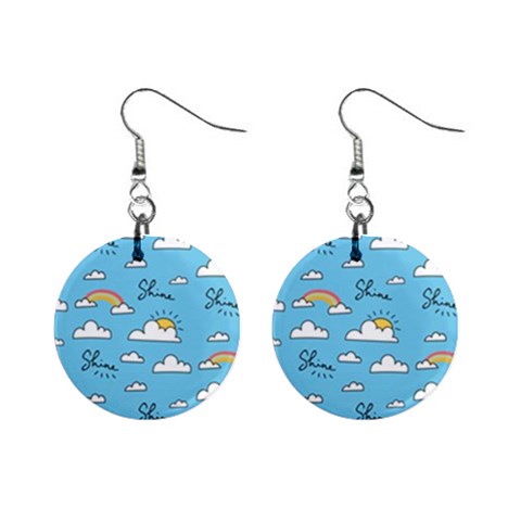 Sky Pattern Mini Button Earrings from ArtsNow.com Front