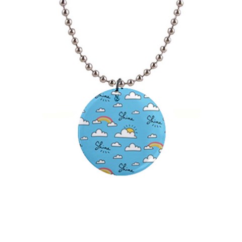 Sky Pattern 1  Button Necklace from ArtsNow.com Front