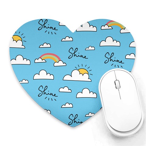 Sky Pattern Heart Mousepad from ArtsNow.com Front
