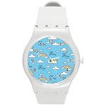 Sky Pattern Round Plastic Sport Watch (M)