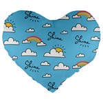 Sky Pattern Large 19  Premium Heart Shape Cushions