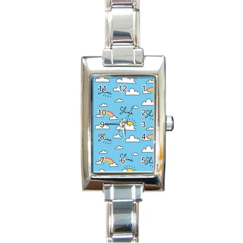Seamless Pattern Vector Owl Cartoon With Bugs Rectangle Italian Charm Watch from ArtsNow.com Front