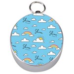Sky Pattern Silver Compasses