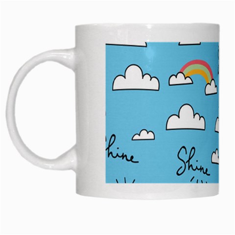 Seamless Pattern Vector Owl Cartoon With Bugs White Mug from ArtsNow.com Left