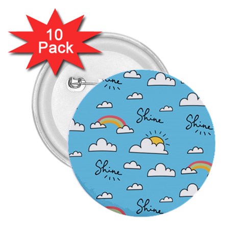 Seamless Pattern Vector Owl Cartoon With Bugs 2.25  Buttons (10 pack)  from ArtsNow.com Front
