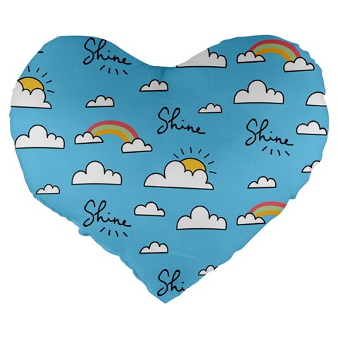 Sky Pattern Large 19  Premium Flano Heart Shape Cushions from ArtsNow.com Back