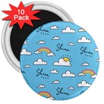 Seamless Pattern Vector Owl Cartoon With Bugs 3  Magnets (10 pack) 