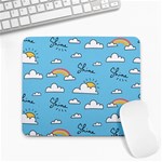 Seamless Pattern Vector Owl Cartoon With Bugs Large Mousepad