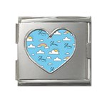 Seamless Pattern Vector Owl Cartoon With Bugs Mega Link Heart Italian Charm (18mm)