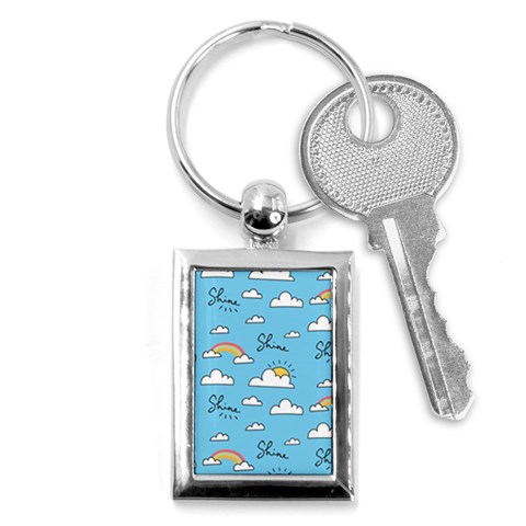 Seamless Pattern Vector Owl Cartoon With Bugs Key Chain (Rectangle) from ArtsNow.com Front