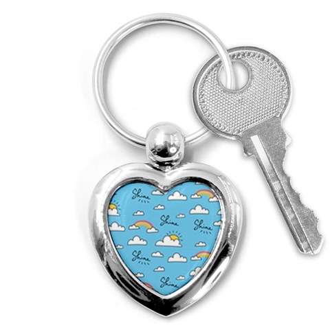 Seamless Pattern Vector Owl Cartoon With Bugs Key Chain (Heart) from ArtsNow.com Front
