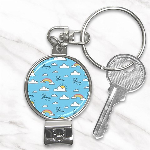 Seamless Pattern Vector Owl Cartoon With Bugs Nail Clippers Key Chain from ArtsNow.com Front