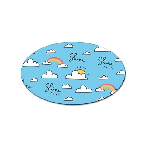 Seamless Pattern Vector Owl Cartoon With Bugs Sticker (Oval) from ArtsNow.com Front