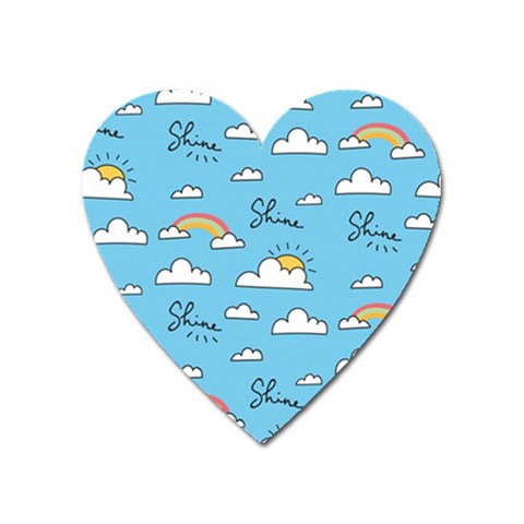 Seamless Pattern Vector Owl Cartoon With Bugs Heart Magnet from ArtsNow.com Front