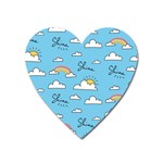 Seamless Pattern Vector Owl Cartoon With Bugs Heart Magnet