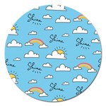 Seamless Pattern Vector Owl Cartoon With Bugs Magnet 5  (Round)