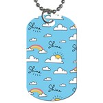 Seamless Pattern Vector Owl Cartoon With Bugs Dog Tag (One Side)