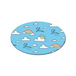 Seamless Pattern Vector Owl Cartoon With Bugs Sticker Oval (100 pack)