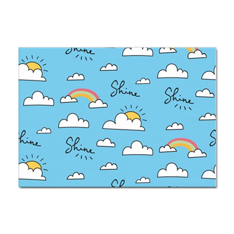 Seamless Pattern Vector Owl Cartoon With Bugs Sticker A4 (10 pack) from ArtsNow.com Front