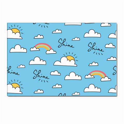Seamless Pattern Vector Owl Cartoon With Bugs Postcards 5  x 7  (Pkg of 10) from ArtsNow.com Front