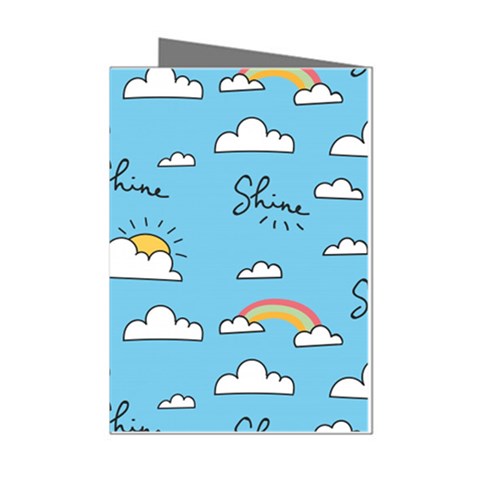 Seamless Pattern Vector Owl Cartoon With Bugs Mini Greeting Cards (Pkg of 8) from ArtsNow.com Left
