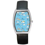 Seamless Pattern Vector Owl Cartoon With Bugs Barrel Style Metal Watch