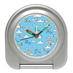 Seamless Pattern Vector Owl Cartoon With Bugs Travel Alarm Clock