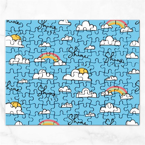 Seamless Pattern Vector Owl Cartoon With Bugs Rectangular Jigsaw Puzzl from ArtsNow.com Front