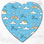 Seamless Pattern Vector Owl Cartoon With Bugs Jigsaw Puzzle (Heart)