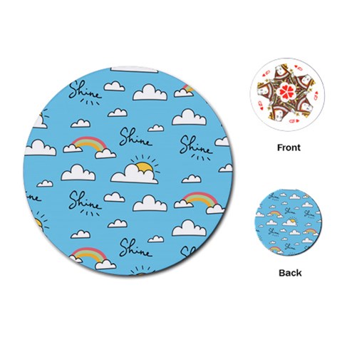 Seamless Pattern Vector Owl Cartoon With Bugs Playing Cards Single Design (Round) from ArtsNow.com Front