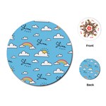 Seamless Pattern Vector Owl Cartoon With Bugs Playing Cards Single Design (Round)
