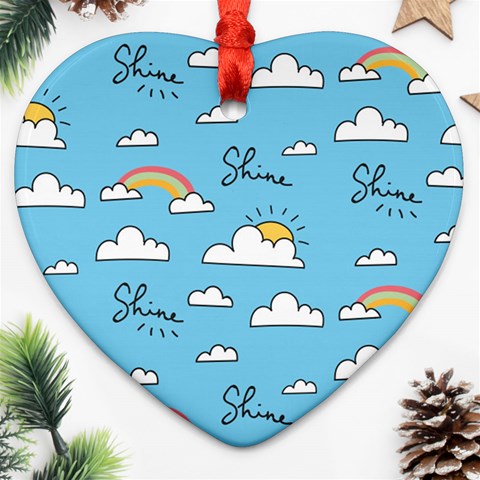 Seamless Pattern Vector Owl Cartoon With Bugs Heart Ornament (Two Sides) from ArtsNow.com Front