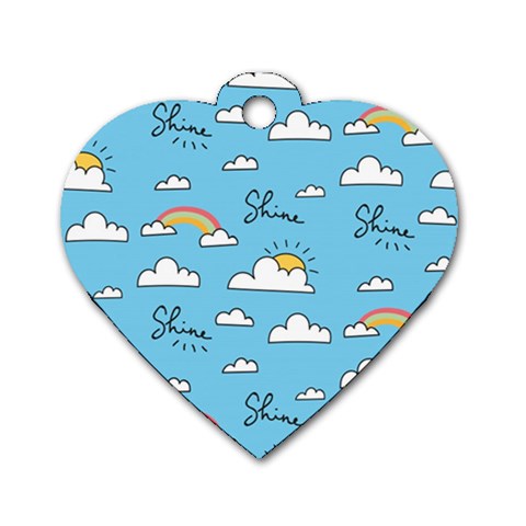 Seamless Pattern Vector Owl Cartoon With Bugs Dog Tag Heart (One Side) from ArtsNow.com Front