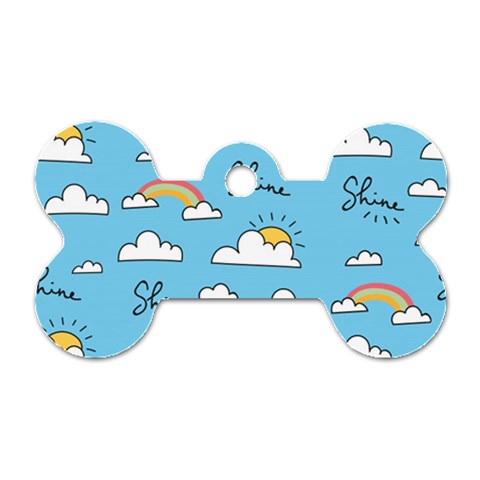 Seamless Pattern Vector Owl Cartoon With Bugs Dog Tag Bone (One Side) from ArtsNow.com Front