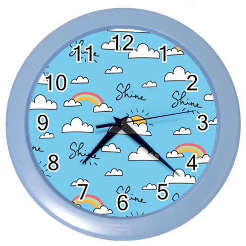 Seamless Pattern Vector Owl Cartoon With Bugs Color Wall Clock from ArtsNow.com Front