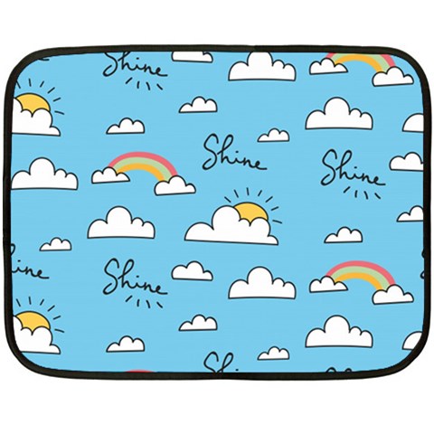 Seamless Pattern Vector Owl Cartoon With Bugs Two Sides Fleece Blanket (Mini) from ArtsNow.com 35 x27  Blanket Front